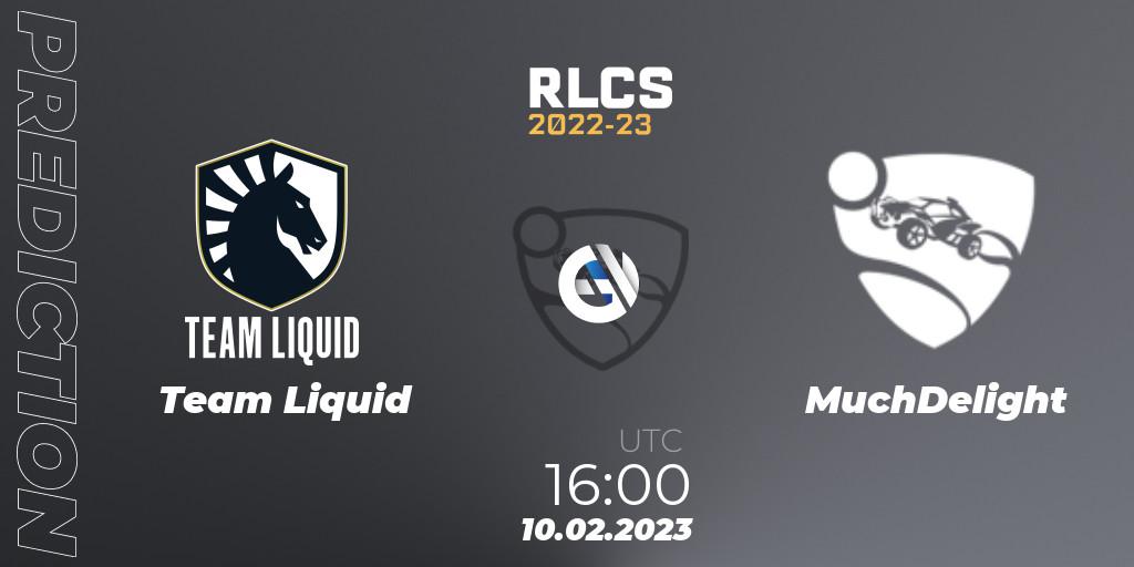Pronóstico Team Liquid - MuchDelight. 10.02.2023 at 16:00, Rocket League, RLCS 2022-23 - Winter: Europe Regional 2 - Winter Cup