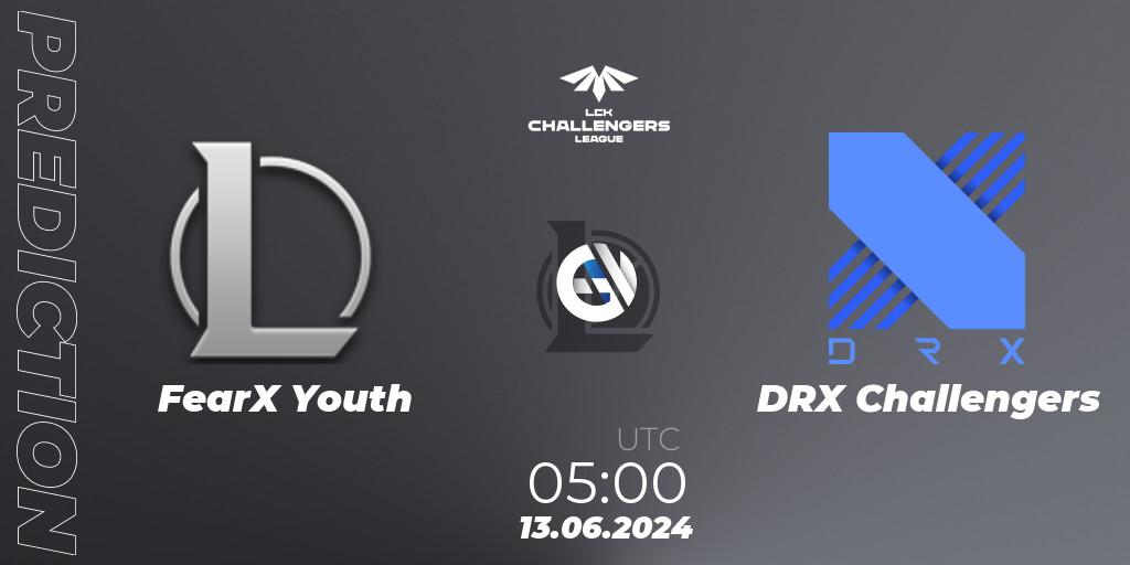 Pronóstico FearX Youth - DRX Challengers. 13.06.2024 at 05:00, LoL, LCK Challengers League 2024 Summer - Group Stage