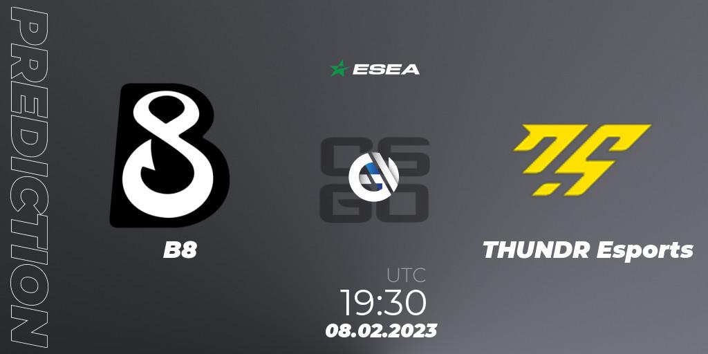 Pronóstico B8 - THUNDR Esports. 09.02.23, CS2 (CS:GO), ESEA Season 44: Advanced Division - Europe