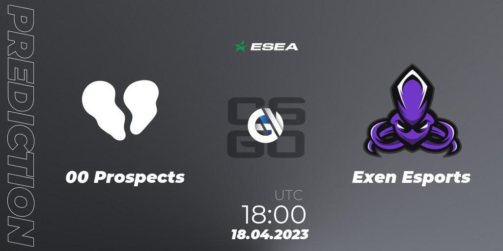 Pronóstico 00 Prospects - Exen Esports. 18.04.23, CS2 (CS:GO), ESEA Season 45: Advanced Division - Europe