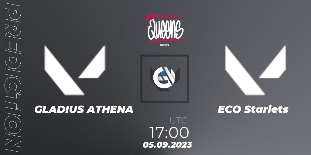 Pronóstico GLADIUS ATHENA - ECO Starlets. 05.09.2023 at 17:00, VALORANT, Project Queens 2023 - Split 3 - Group Stage