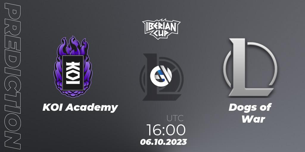 Pronóstico KOI Academy - Dogs of War. 06.10.2023 at 16:00, LoL, Iberian Cup 2023