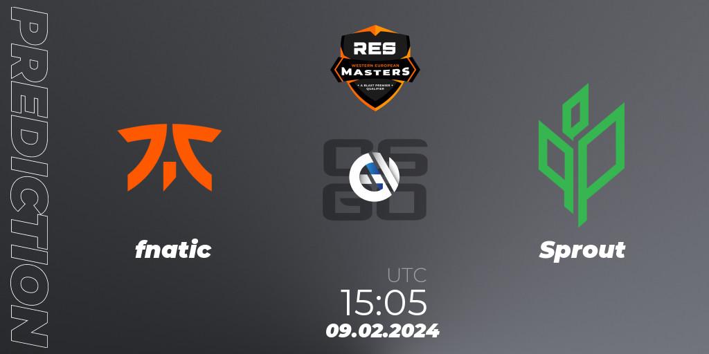 Pronóstico fnatic - Sprout. 09.02.2024 at 15:05, Counter-Strike (CS2), RES Western European Masters: Spring 2024