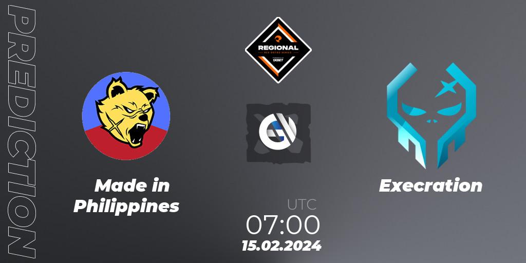Pronóstico Made in Philippines - Execration. 15.02.24, Dota 2, RES Regional Series: SEA #1
