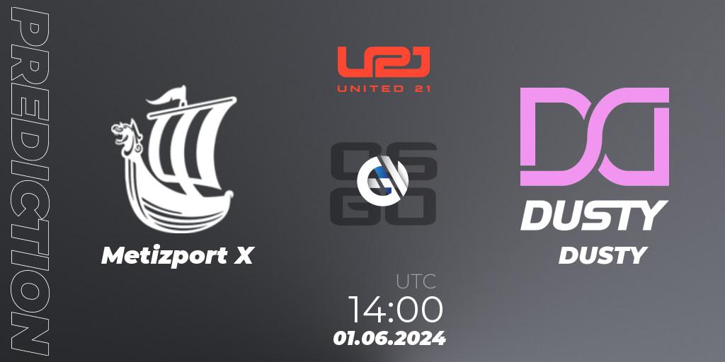 Pronóstico Metizport X - DUSTY. 01.06.2024 at 14:00, Counter-Strike (CS2), United21 Season 14: Division 2