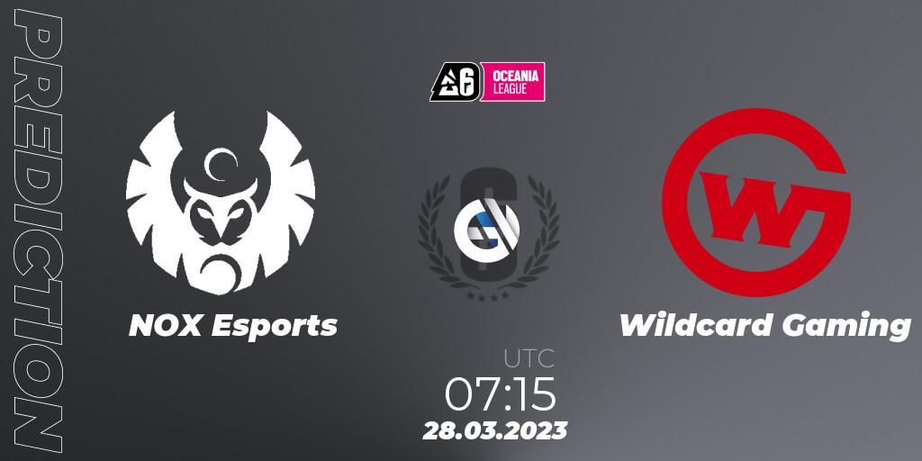 Pronóstico NOX Esports - Wildcard Gaming. 28.03.23, Rainbow Six, Oceania League 2023 - Stage 1