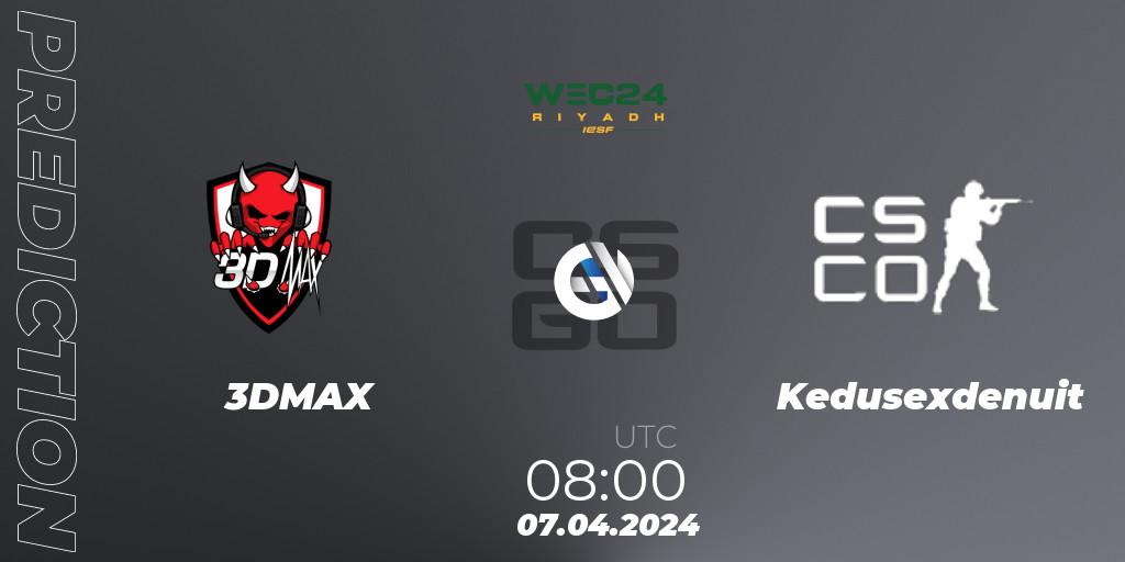 Pronóstico 3DMAX - Kedusexdenuit. 07.04.2024 at 08:00, Counter-Strike (CS2), IESF World Esports Championship 2024: French Qualifier