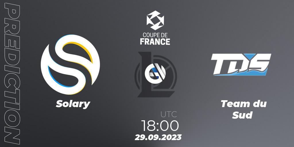 Pronóstico Solary - Team du Sud. 29.09.2023 at 15:30, LoL, Coupe de France 2023
