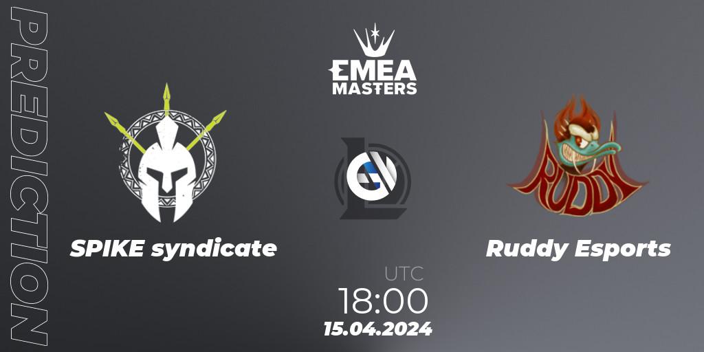 Pronóstico SPIKE syndicate - Ruddy Esports. 15.04.24, LoL, EMEA Masters Spring 2024 - Play-In