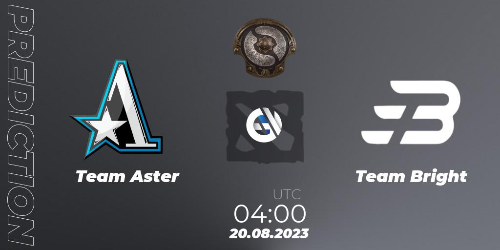 Pronóstico Team Aster - Team Bright. 20.08.2023 at 05:04, Dota 2, The International 2023 - China Qualifier