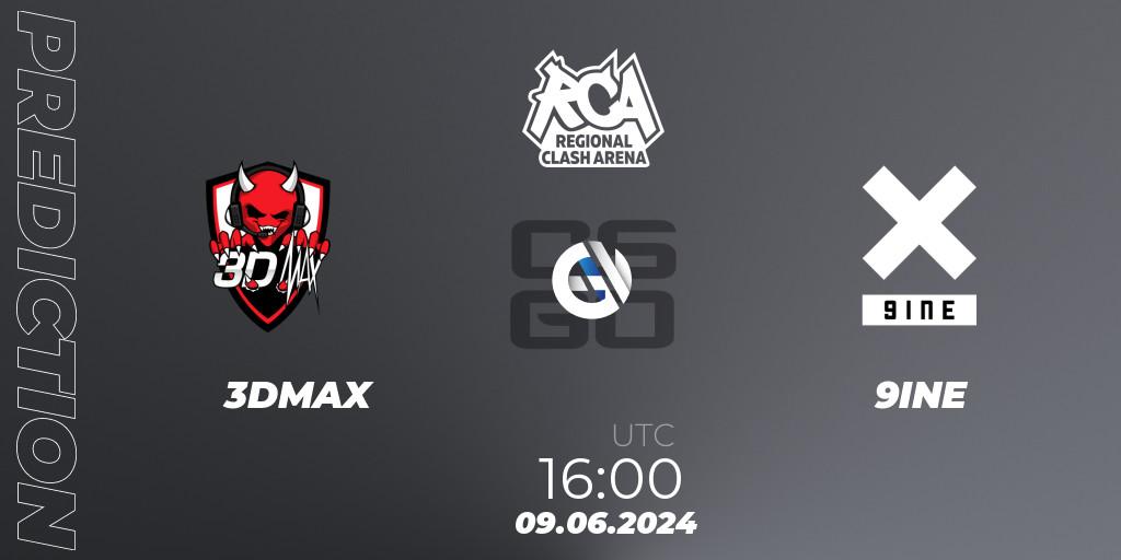 Pronóstico 3DMAX - 9INE. 09.06.2024 at 16:00, Counter-Strike (CS2), Regional Clash Arena Europe