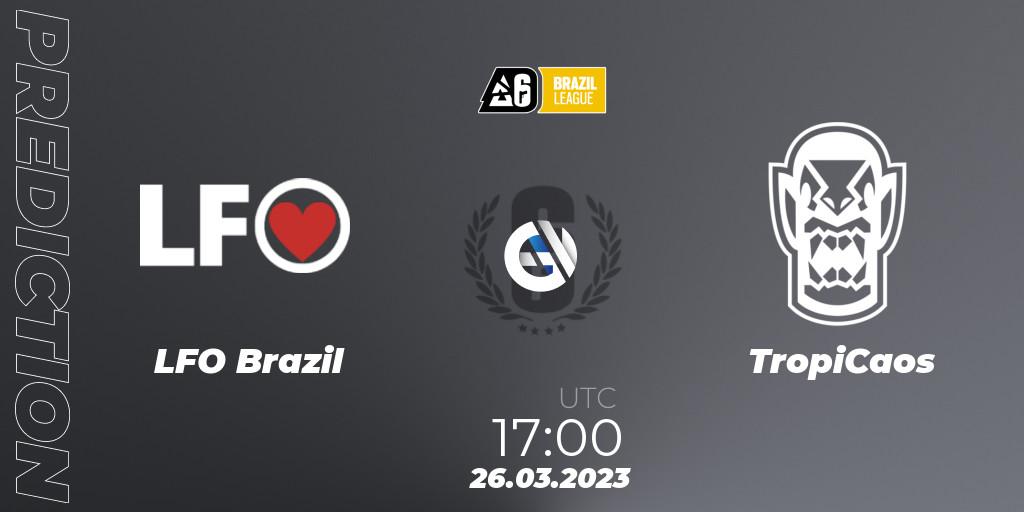 Pronóstico LFO Brazil - TropiCaos. 26.03.23, Rainbow Six, Brazil League 2023 - Stage 1