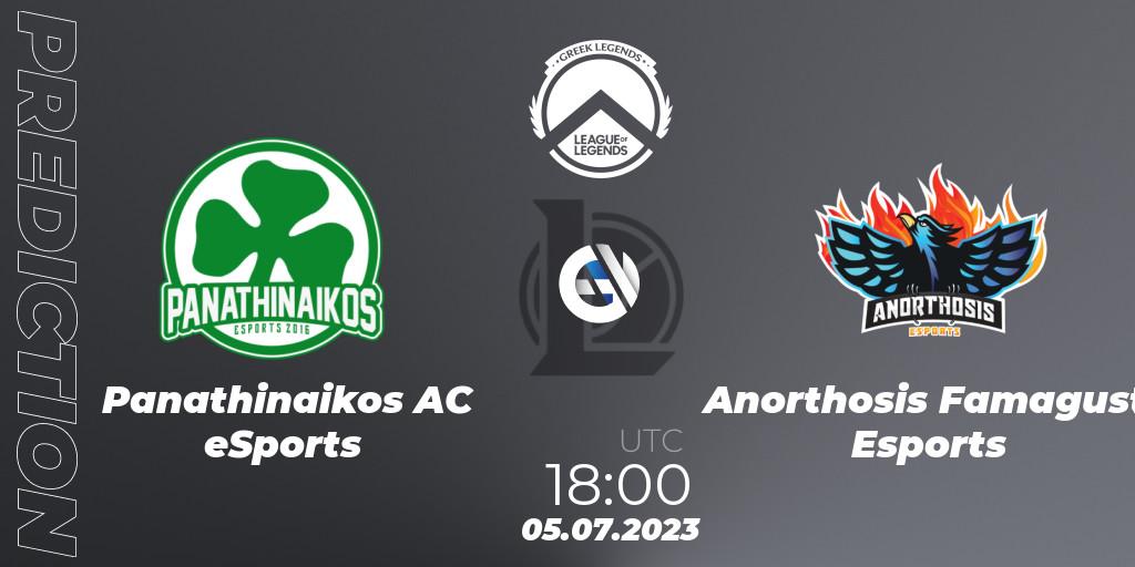 Pronóstico Panathinaikos AC eSports - Anorthosis Famagusta Esports. 05.07.2023 at 18:00, LoL, Greek Legends League Summer 2023