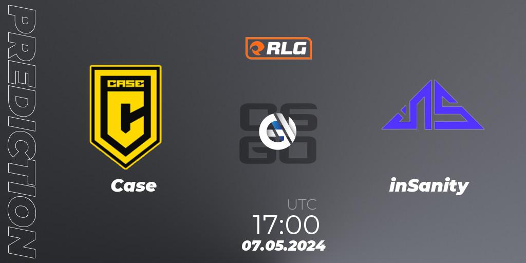 Pronóstico Case - inSanity. 07.05.2024 at 17:00, Counter-Strike (CS2), RES Latin American Series #4