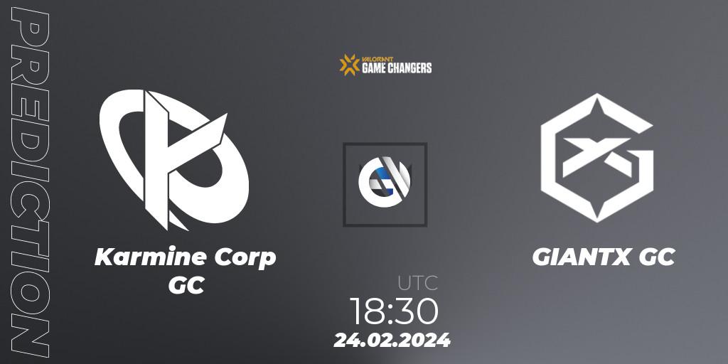 Pronóstico Karmine Corp GC - GIANTX GC. 24.02.2024 at 18:00, VALORANT, VCT 2024: Game Changers EMEA Stage 1