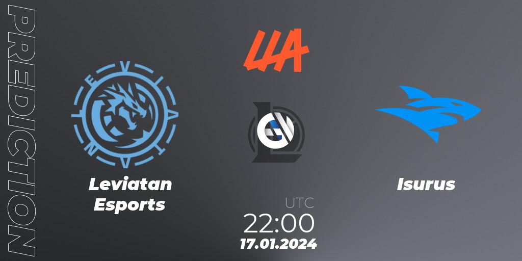 Pronóstico Leviatan Esports - Isurus. 17.01.2024 at 22:00, LoL, LLA 2024 Opening Group Stage