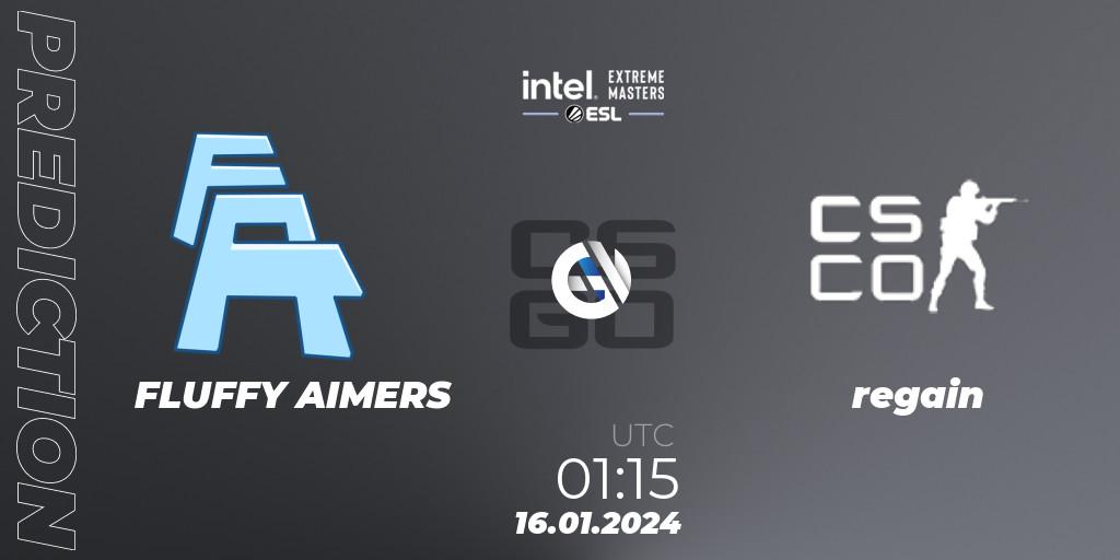 Pronóstico FLUFFY AIMERS - regain. 16.01.2024 at 01:15, Counter-Strike (CS2), Intel Extreme Masters China 2024: North American Open Qualifier #1