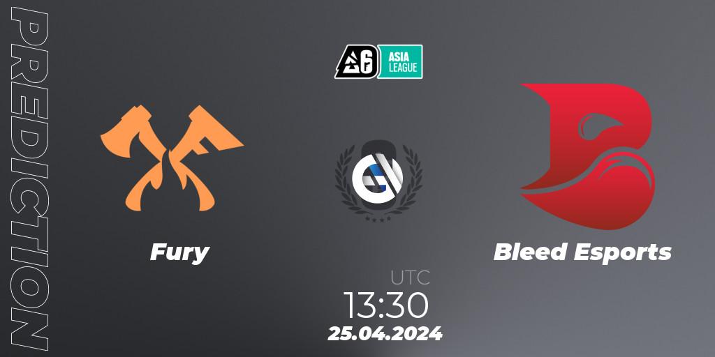 Pronóstico Fury - Bleed Esports. 25.04.2024 at 13:30, Rainbow Six, Asia League 2024 - Stage 1