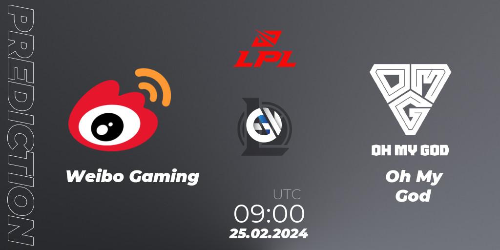 Pronóstico Weibo Gaming - Oh My God. 25.02.24, LoL, LPL Spring 2024 - Group Stage