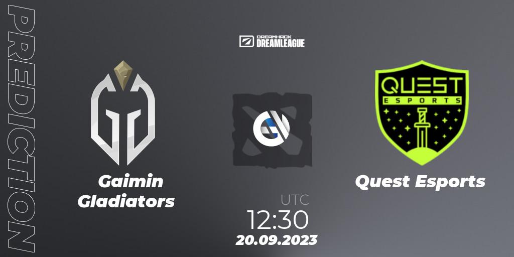Pronóstico Gaimin Gladiators - PSG Quest. 21.09.2023 at 09:55, Dota 2, DreamLeague Season 21