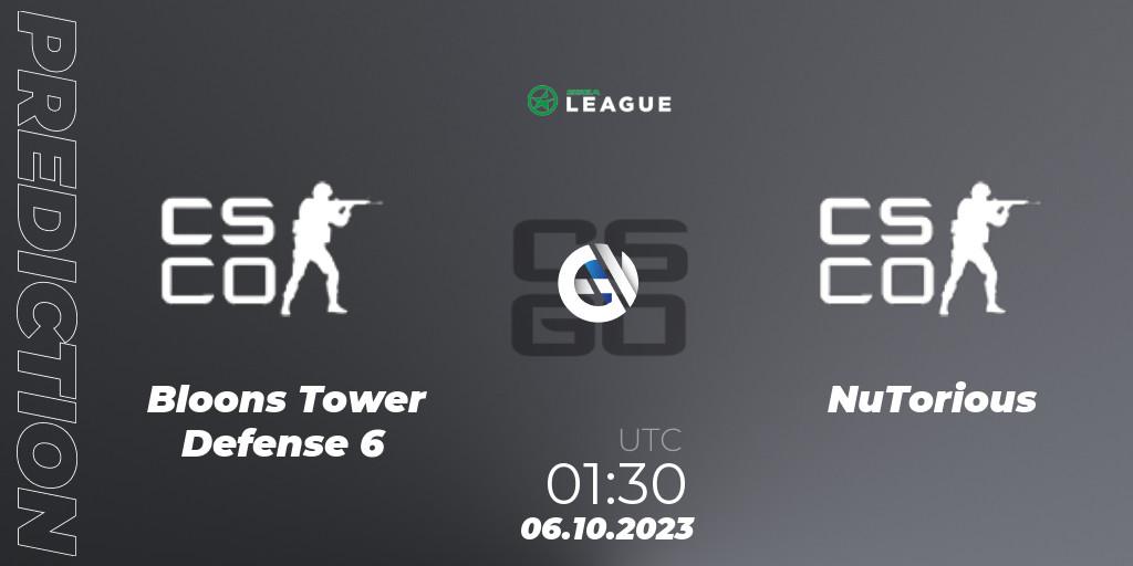 Pronóstico Bloons Tower Defense 6 - NuTorious. 06.10.2023 at 01:30, Counter-Strike (CS2), ESEA Season 46: Main Division - North America