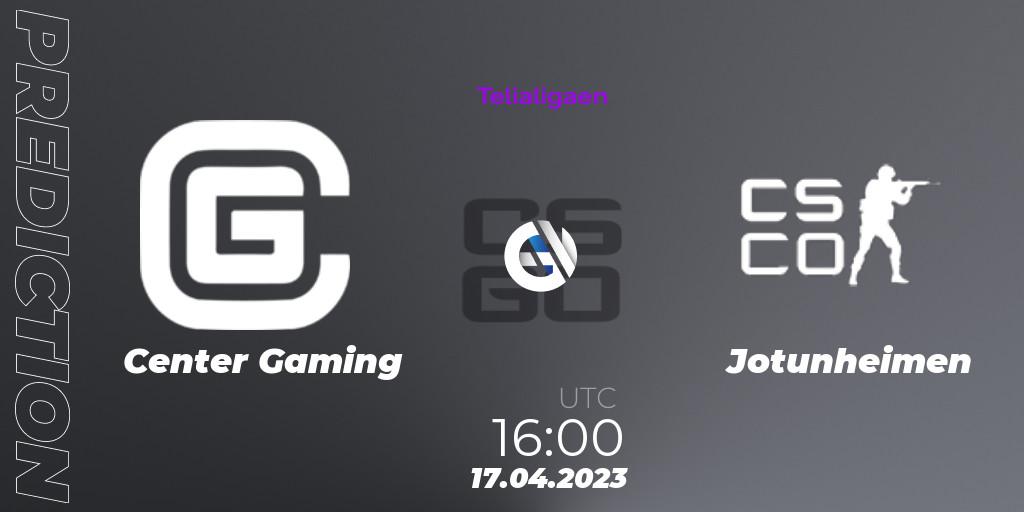 Pronóstico Center Gaming - Jotunheimen. 17.04.2023 at 16:00, Counter-Strike (CS2), Telialigaen Spring 2023: Group stage