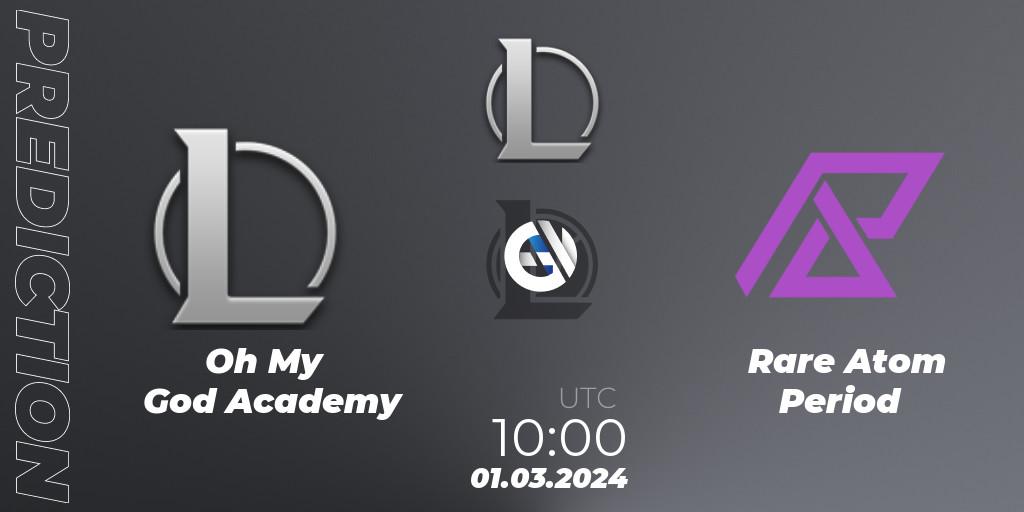 Pronóstico Oh My God Academy - Rare Atom Period. 01.03.2024 at 10:00, LoL, LDL 2024 - Stage 1