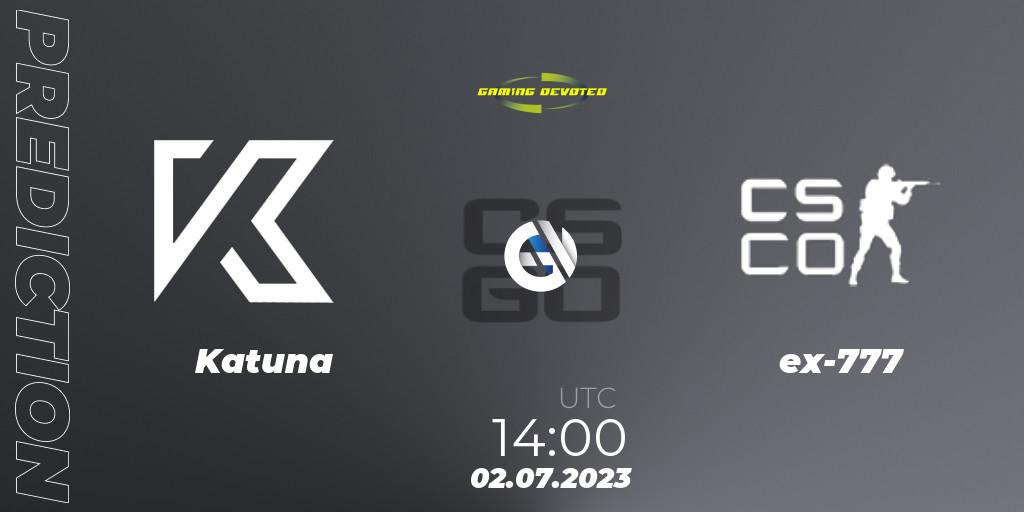 Pronóstico Katuna - ex-777. 02.07.2023 at 14:00, Counter-Strike (CS2), Gaming Devoted Become The Best: Series #2