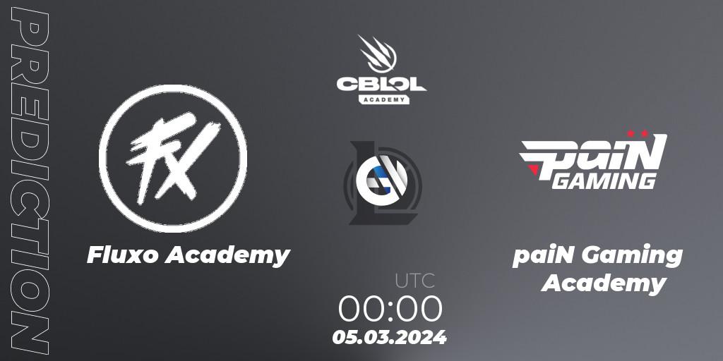 Pronóstico Fluxo Academy - paiN Gaming Academy. 05.03.24, LoL, CBLOL Academy Split 1 2024