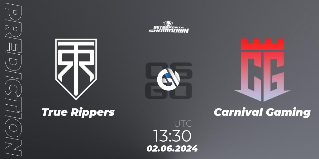 Pronóstico True Rippers - Carnival Gaming. 02.06.2024 at 13:30, Counter-Strike (CS2), Skyesports Showdown 2024