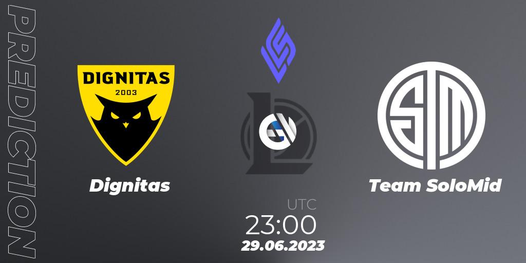 Pronóstico Dignitas - Team SoloMid. 29.06.2023 at 23:00, LoL, LCS Summer 2023 - Group Stage