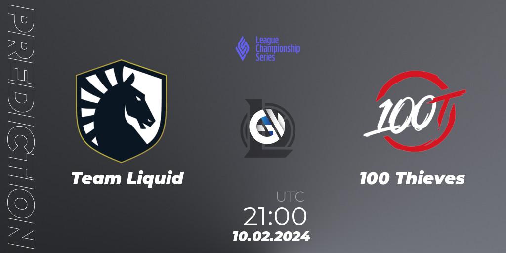 Pronóstico Team Liquid - 100 Thieves. 10.02.24, LoL, LCS Spring 2024 - Group Stage