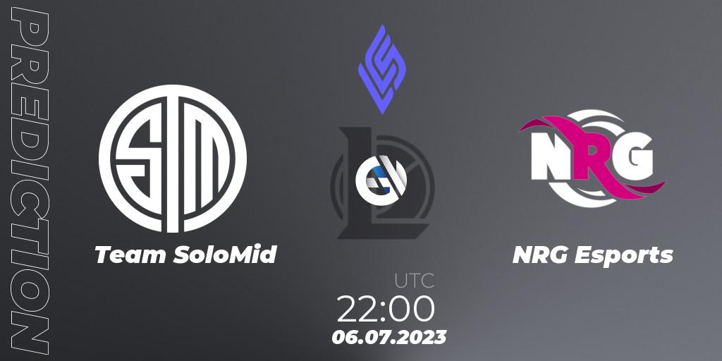Pronóstico Team SoloMid - NRG Esports. 06.07.2023 at 23:00, LoL, LCS Summer 2023 - Group Stage