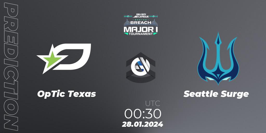 Pronóstico OpTic Texas - Seattle Surge. 28.01.2024 at 00:30, Call of Duty, Call of Duty League 2024: Stage 1 Major