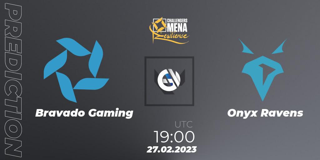 Pronóstico Bravado Gaming - Onyx Ravens. 27.02.2023 at 19:00, VALORANT, VALORANT Challengers 2023 MENA: Resilience Split 1 - Levant and North Africa