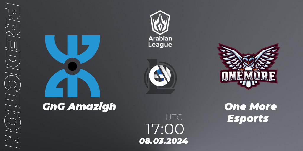 Pronóstico GnG Amazigh - One More Esports. 08.03.2024 at 17:00, LoL, Arabian League Spring 2024