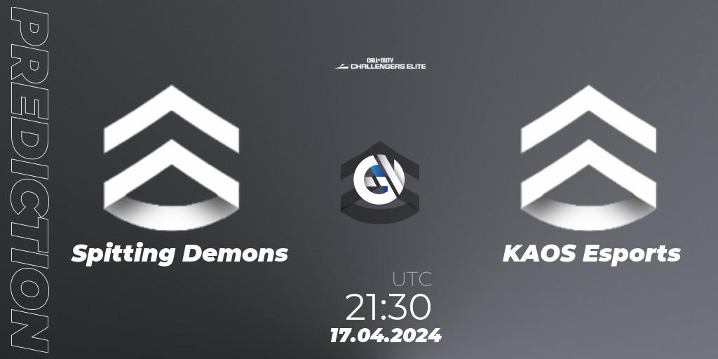 Pronóstico Spitting Demons - KAOS Esports. 23.04.2024 at 22:30, Call of Duty, Call of Duty Challengers 2024 - Elite 2: NA
