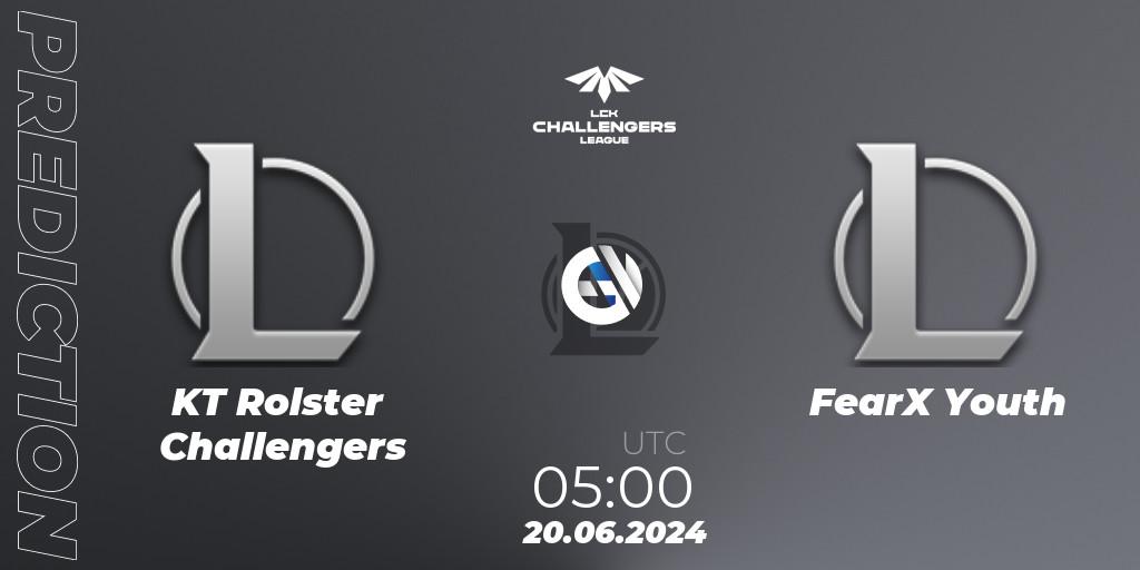 Pronóstico KT Rolster Challengers - FearX Youth. 20.06.2024 at 05:00, LoL, LCK Challengers League 2024 Summer - Group Stage