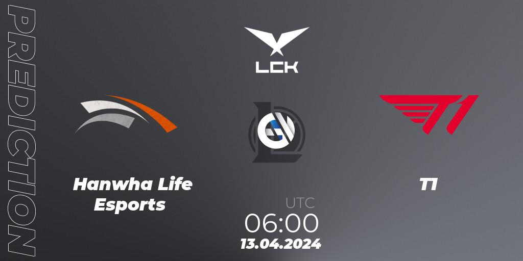 Pronóstico Hanwha Life Esports - T1. 13.04.24, LoL, LCK Spring 2024 - Playoffs