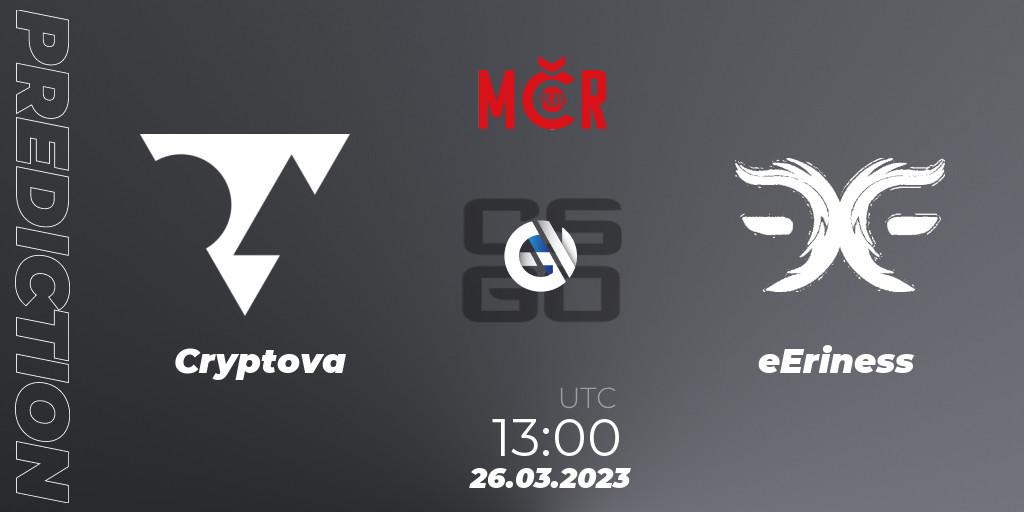 Pronóstico Cryptova - eEriness. 26.03.2023 at 12:00, Counter-Strike (CS2), Tipsport Cup Prague Spring 2023: Online Stage