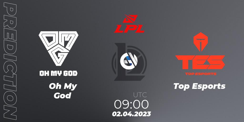Pronóstico Oh My God - Top Esports. 02.04.2023 at 09:00, LoL, LPL Spring 2023 - Playoffs
