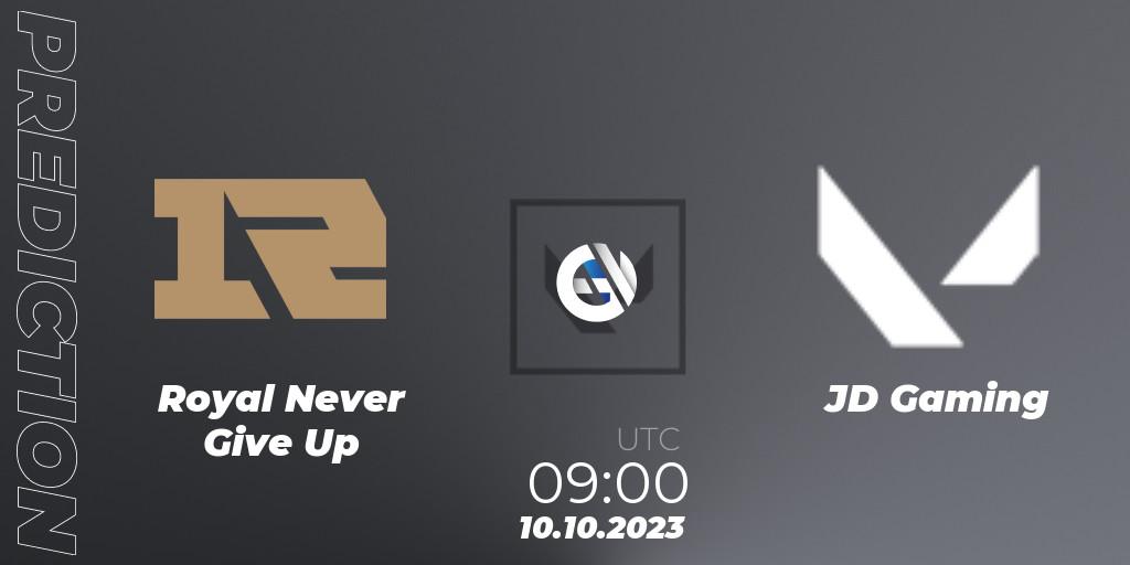 Pronóstico Royal Never Give Up - JD Gaming. 10.10.2023 at 09:00, VALORANT, VALORANT China Evolution Series Act 2: Selection - Play-In