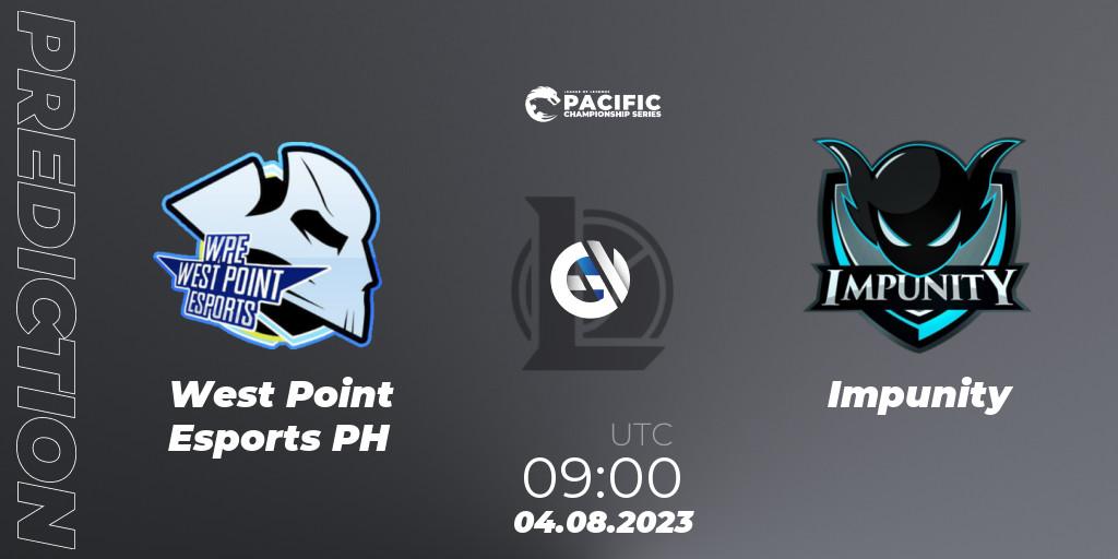 Pronóstico West Point Esports PH - Impunity. 05.08.23, LoL, PACIFIC Championship series Group Stage