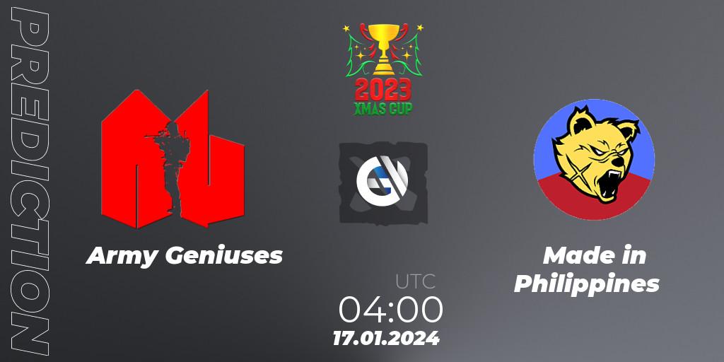 Pronóstico Army Geniuses - Made in Philippines. 17.01.24, Dota 2, Xmas Cup 2023