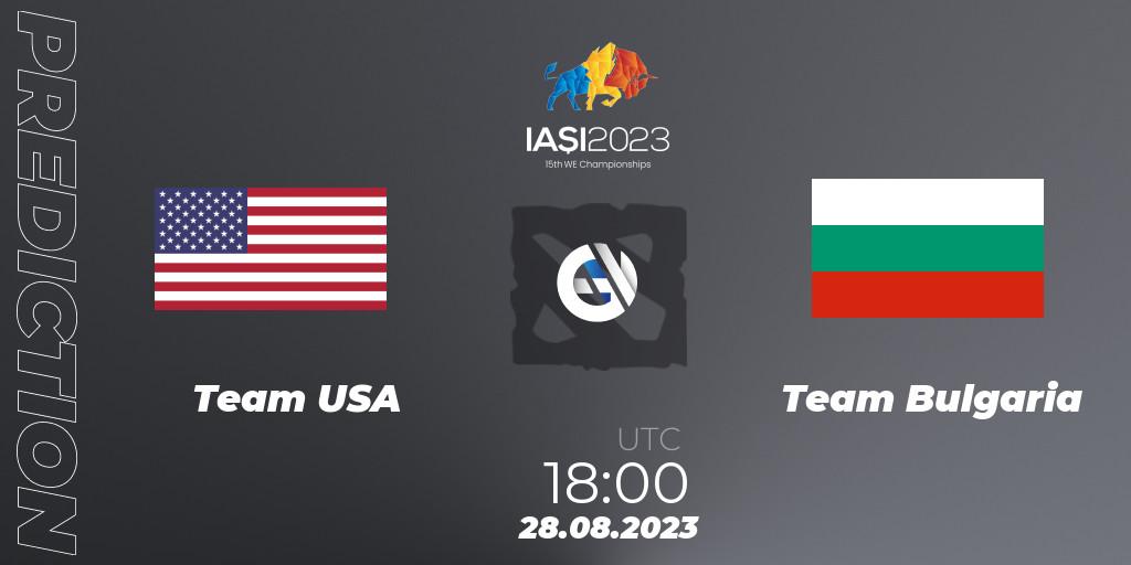 Pronóstico Team USA - Team Bulgaria. 28.08.23, Dota 2, IESF World Championship 2023