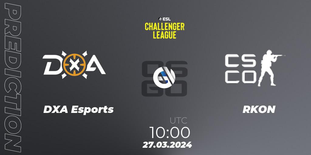 Pronóstico DXA Esports - RKON. 27.03.2024 at 10:00, Counter-Strike (CS2), ESL Challenger League Season 47: Oceania