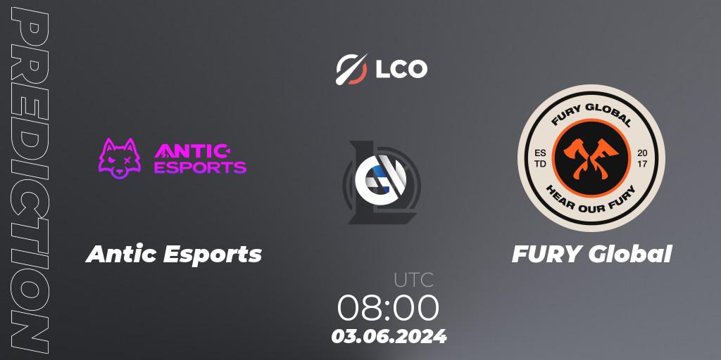 Pronóstico Antic Esports - FURY Global. 03.06.2024 at 08:00, LoL, LCO Split 2 2024 - Group Stage