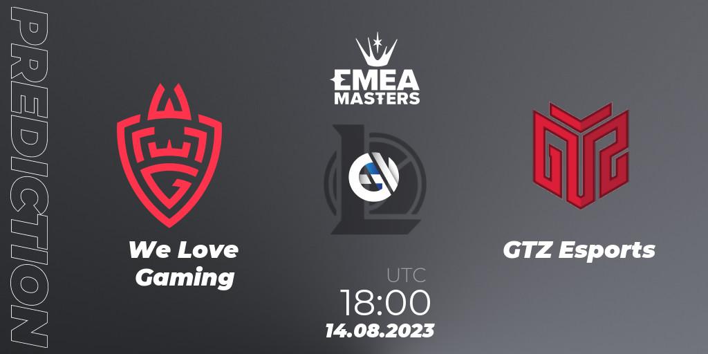 Pronóstico We Love Gaming - GTZ Esports. 14.08.23, LoL, EMEA Masters Summer 2023