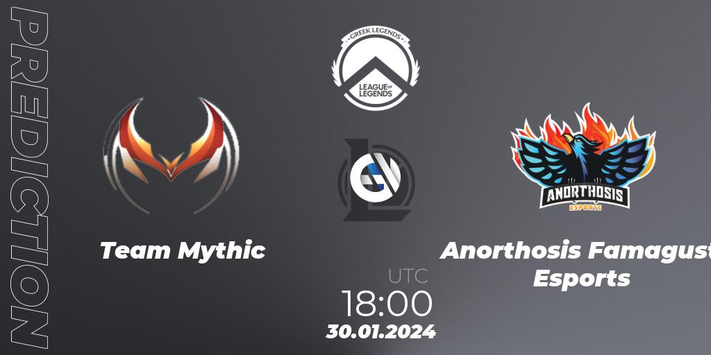 Pronóstico Team Mythic - Anorthosis Famagusta Esports. 30.01.2024 at 18:00, LoL, GLL Spring 2024