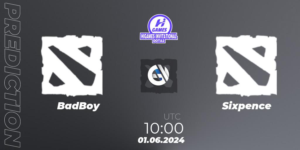 Pronóstico BadBoy - Sixpence. 01.06.2024 at 06:00, Dota 2, HiGames Invitational